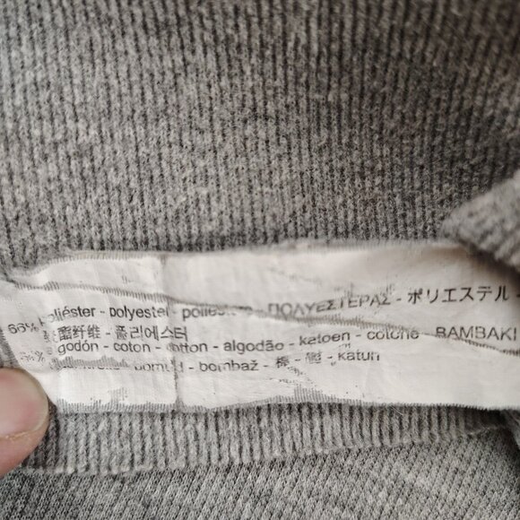 Zara Trafaluc Gray Ribbed Knit Sweater Shirt Womens Medium - Picture 3 of 7